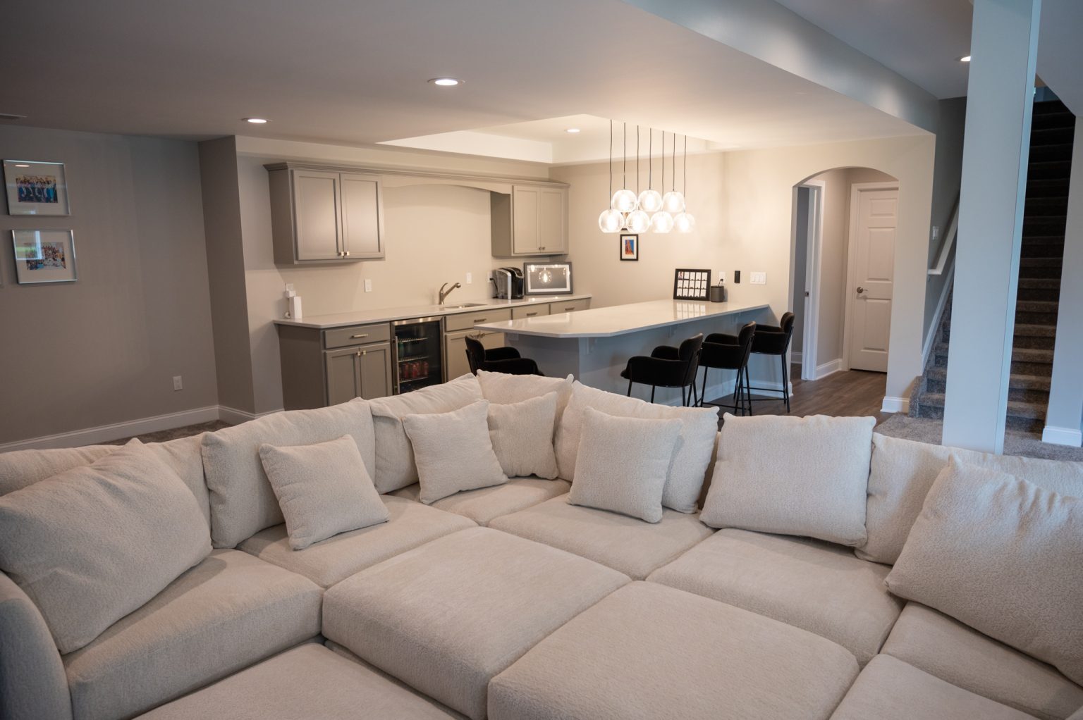 Finished Basement with Home Gym and Office in Beverly Hills, MI