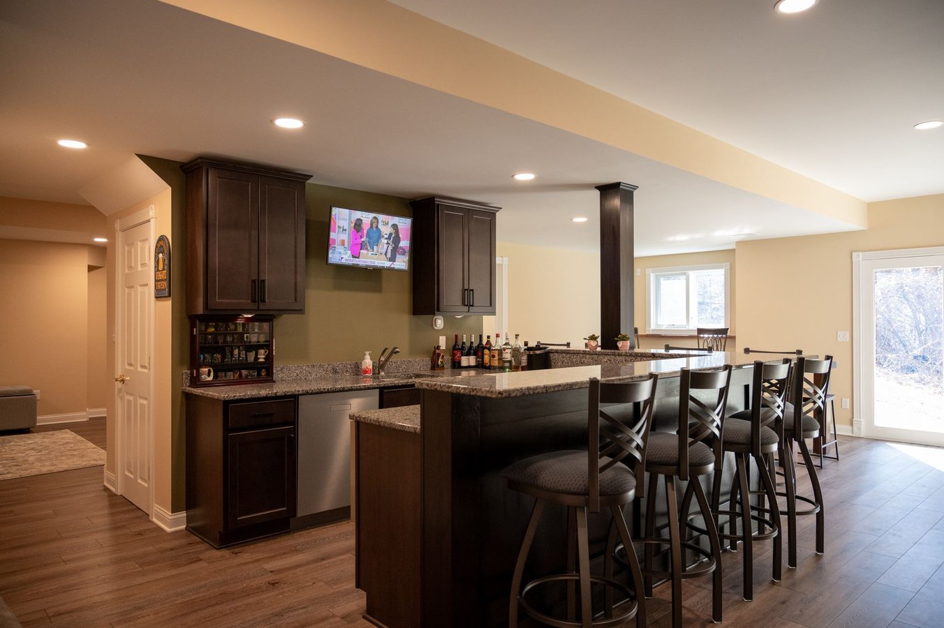 Finished Basement with Bar and Home Gym in Brighton, MI