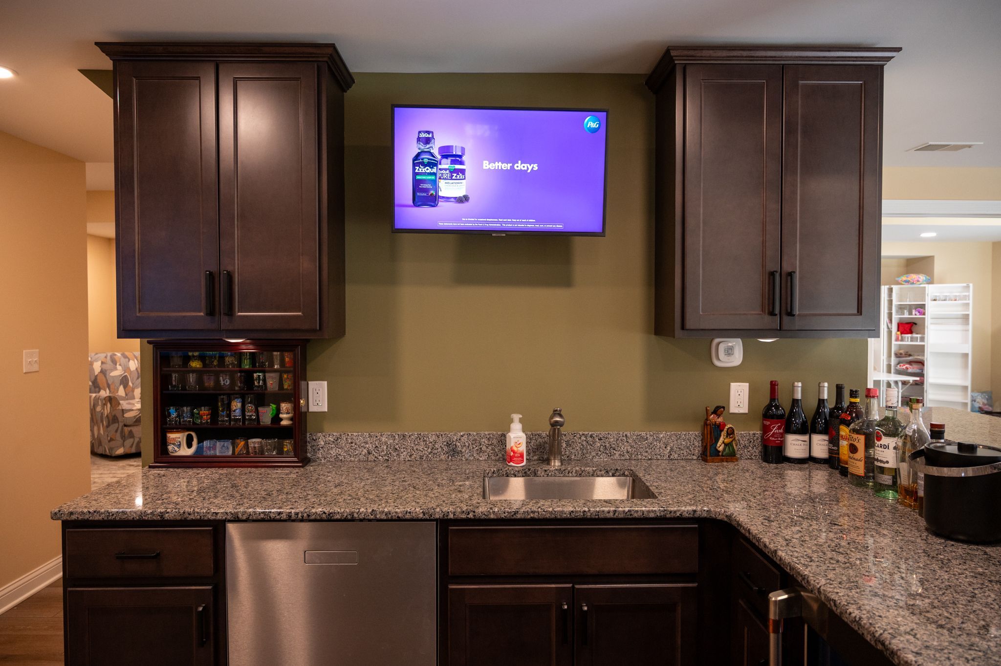 Finished Basement with Bar and Home Gym in Brighton, MI