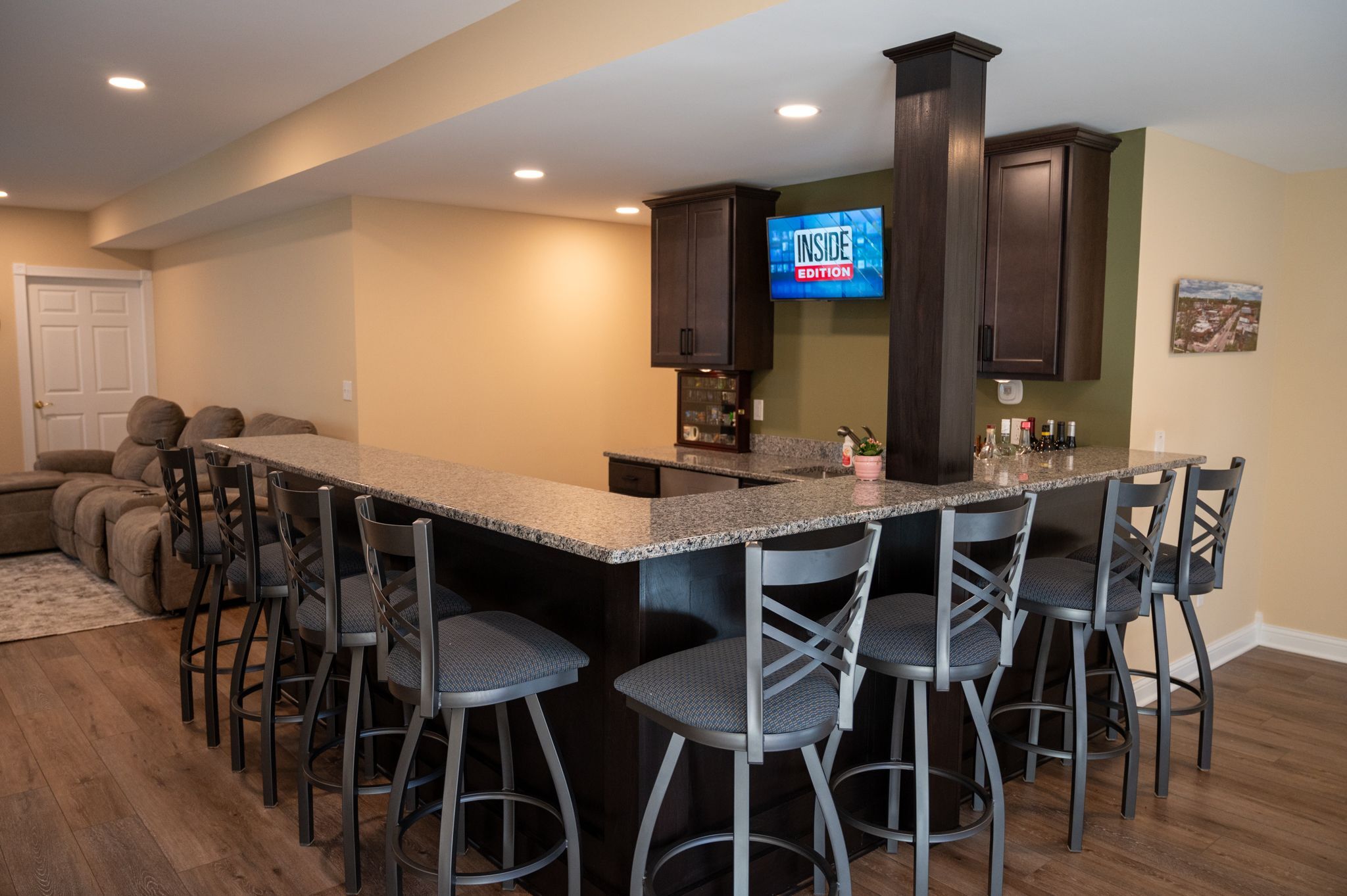 Finished Basement with Bar and Home Gym in Brighton, MI