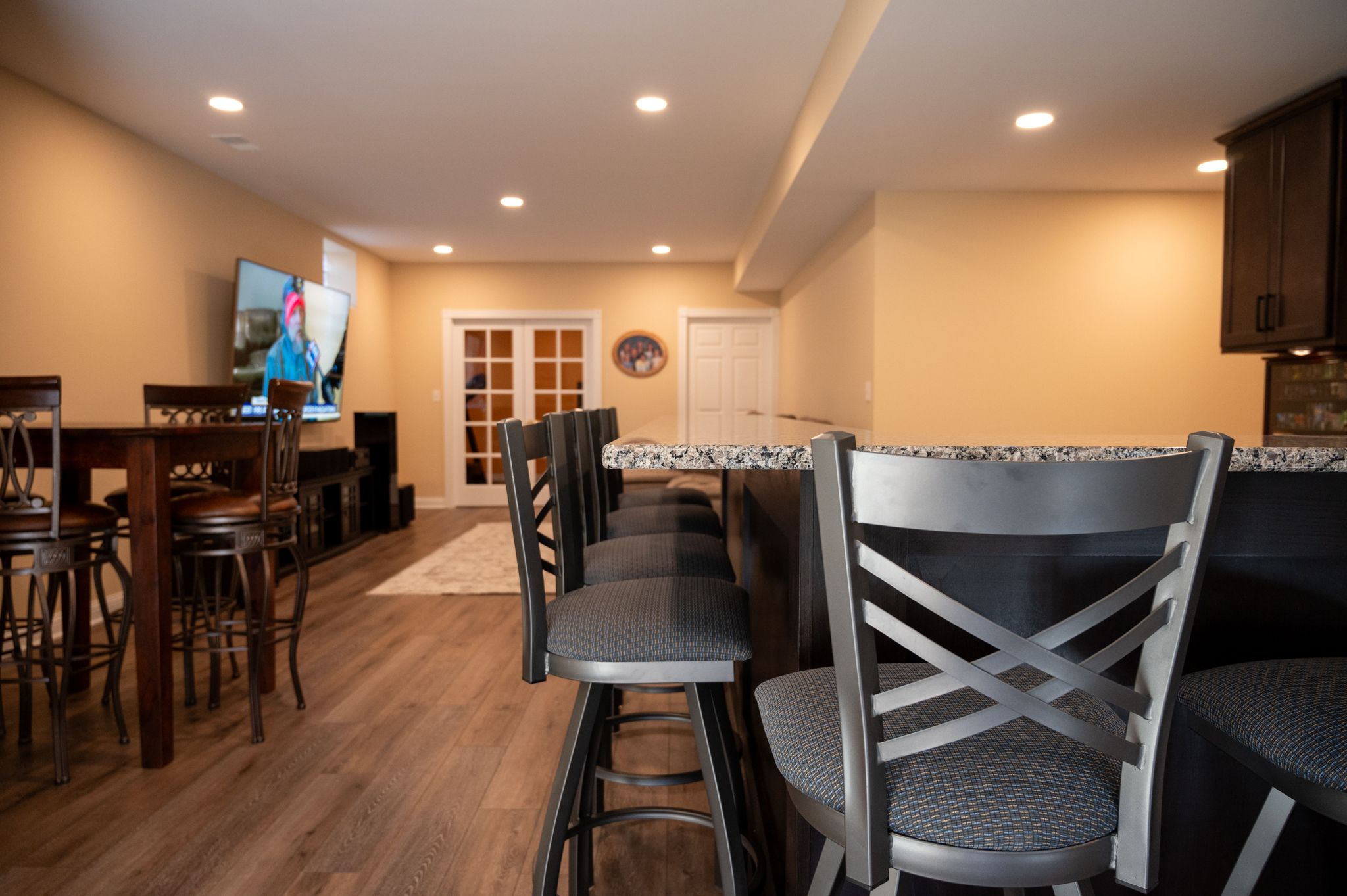 Finished Basement with Bar and Home Gym in Brighton, MI
