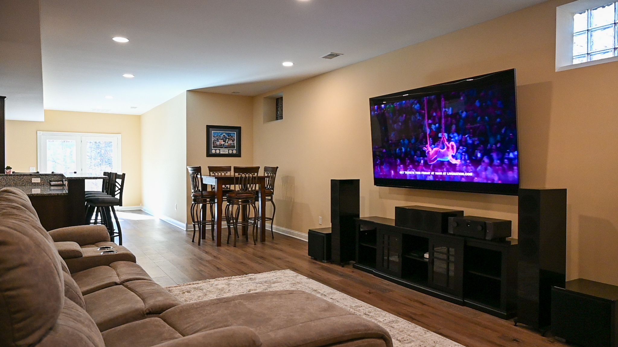 Finished Basement with Bar and Home Gym in Brighton, MI