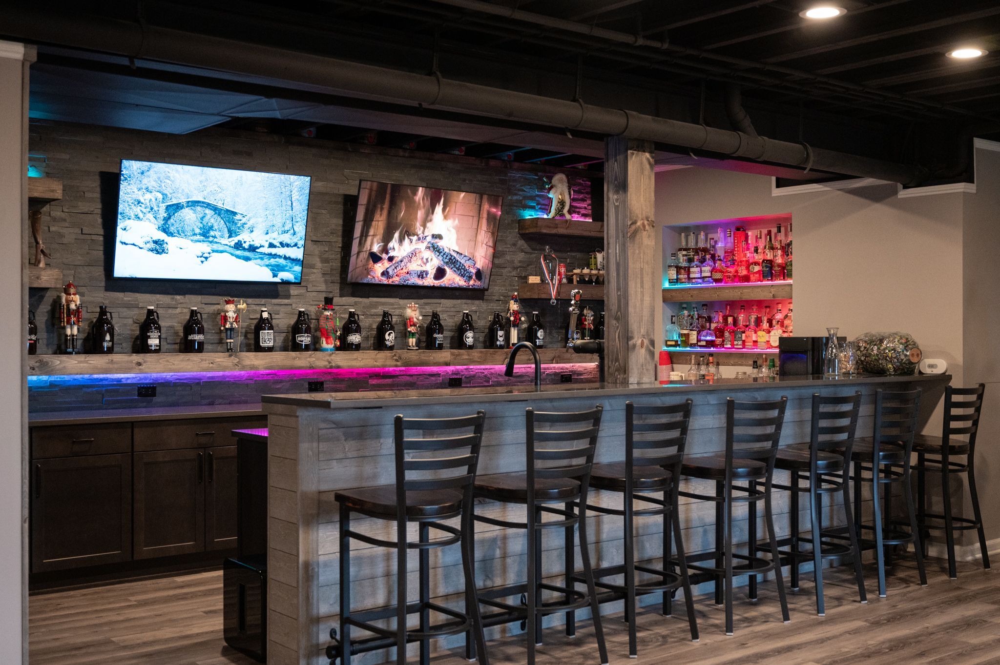 Finished Basement with Bar, Bathroom, Gym and Secret Room in Ann Arbor, MI