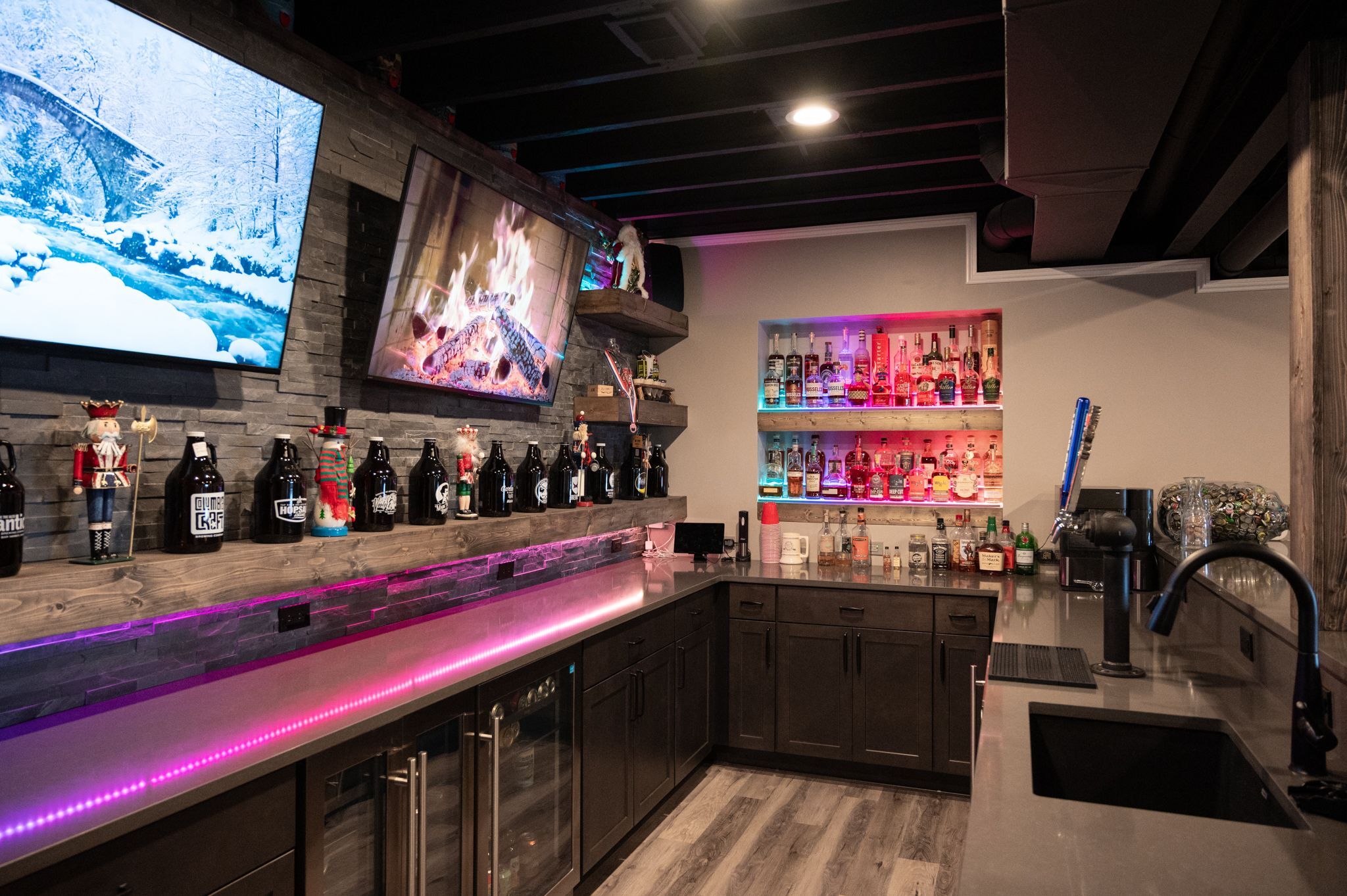 Finished Basement with Bar, Bathroom, Gym and Secret Room in Ann Arbor, MI