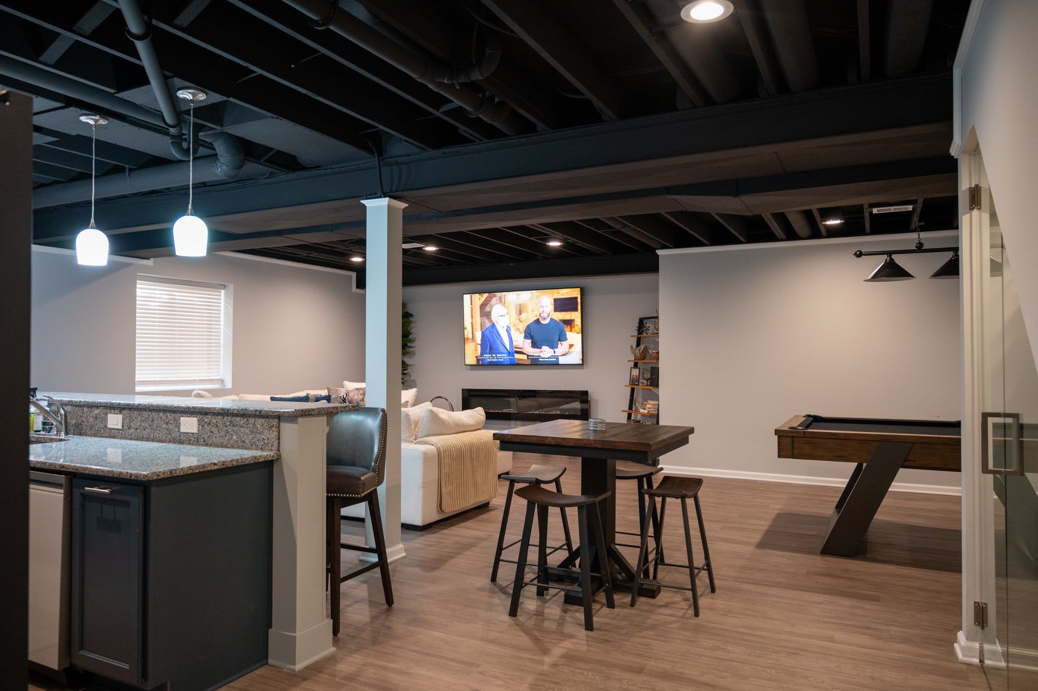 Finished Basement with Bar, Wine Room and Full Bath in Troy, MI