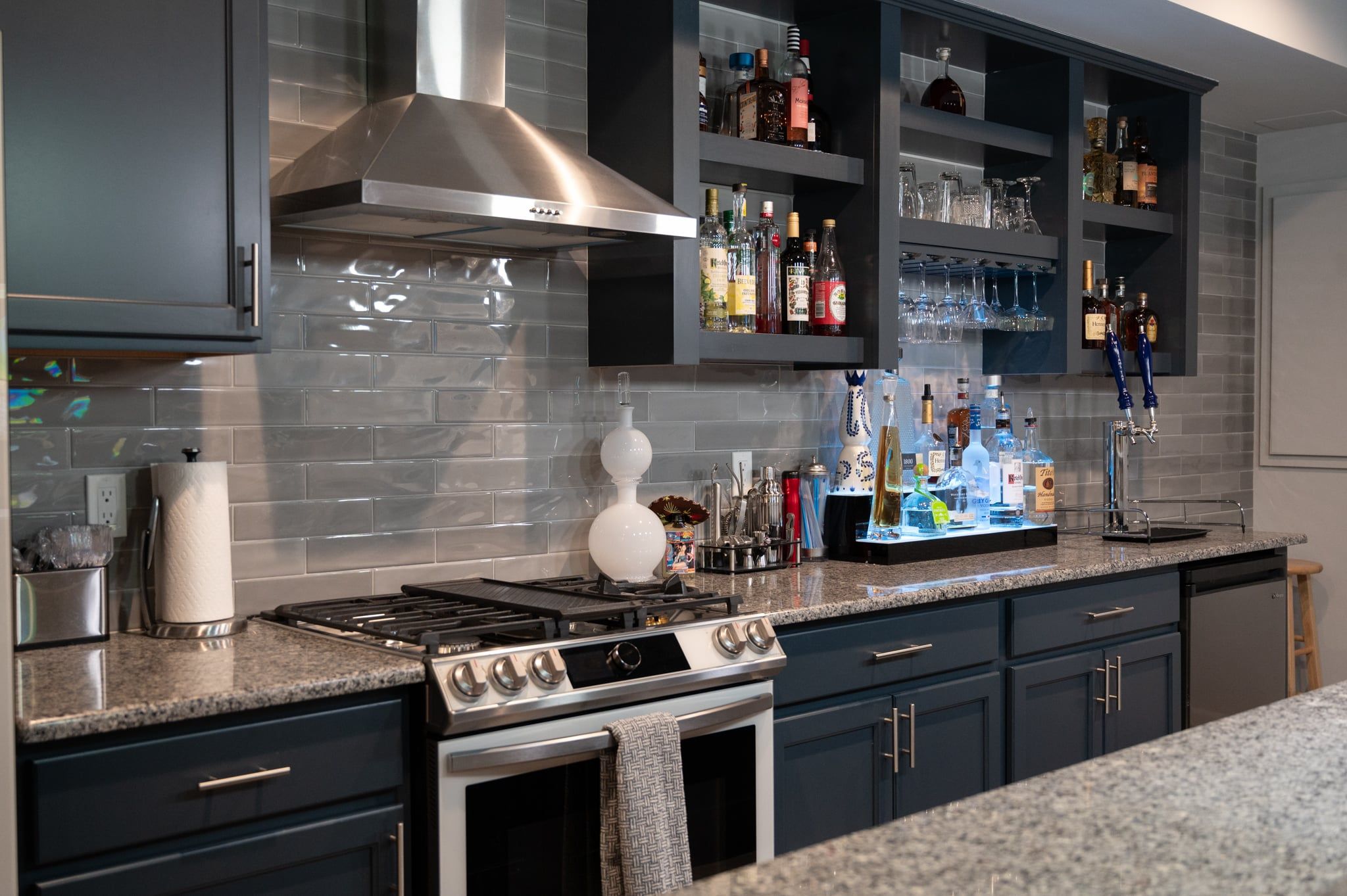 Finished Basement with Bar, Wine Room and Full Bath in Troy, MI