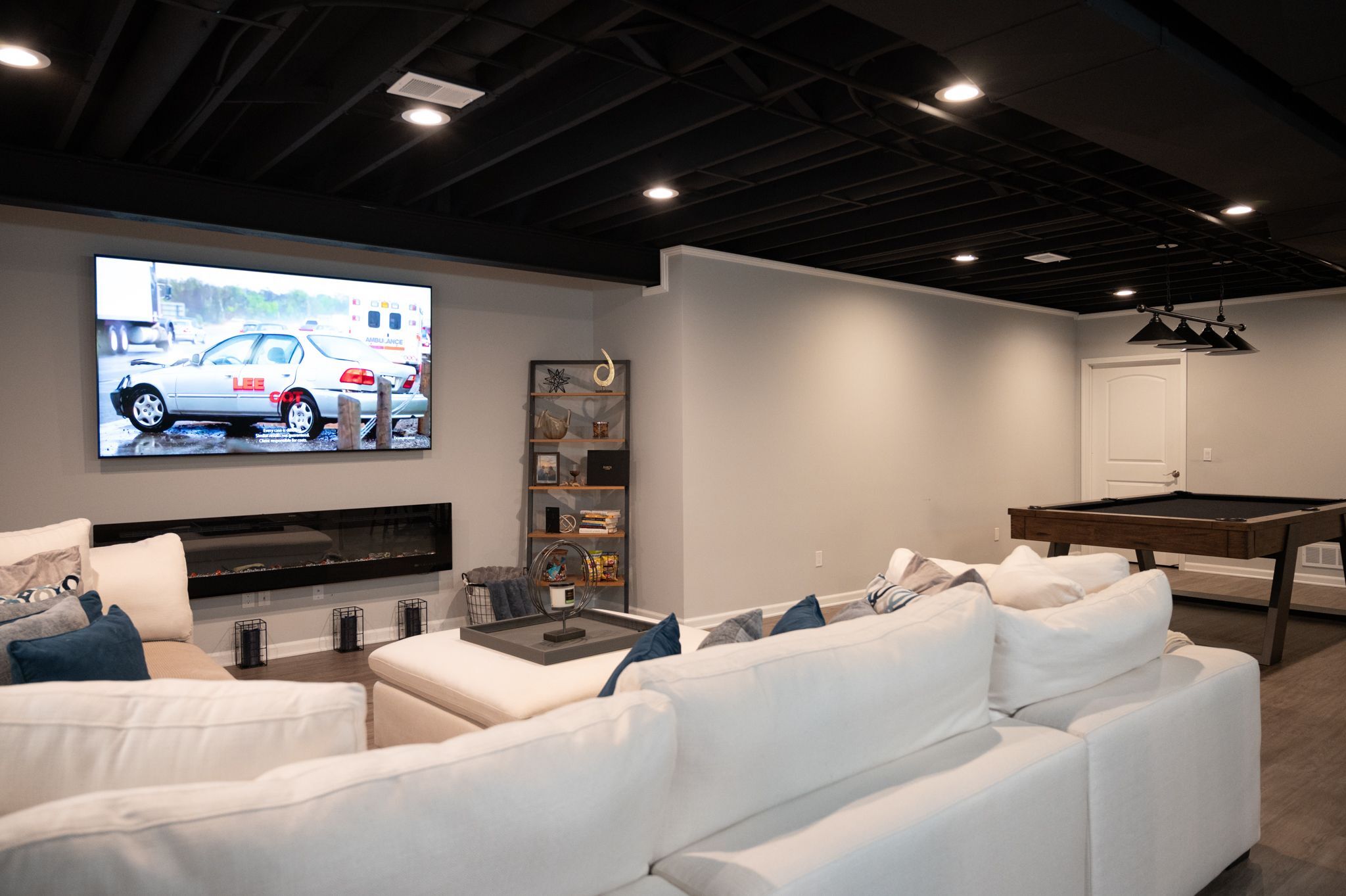Finished Basement with Bar, Wine Room and Full Bath in Troy, MI