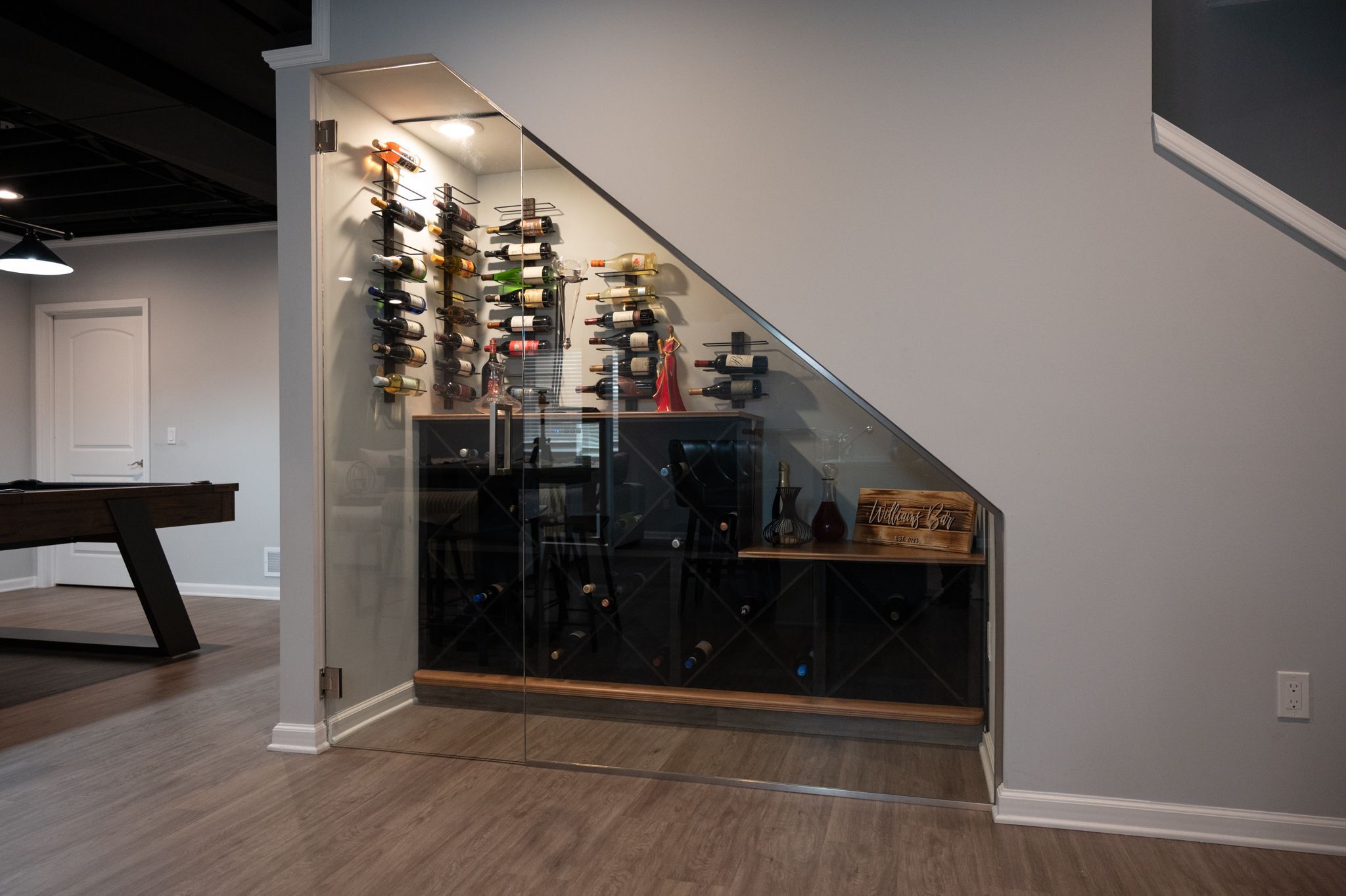 Finished Basement with Bar, Wine Room and Full Bath in Troy, MI