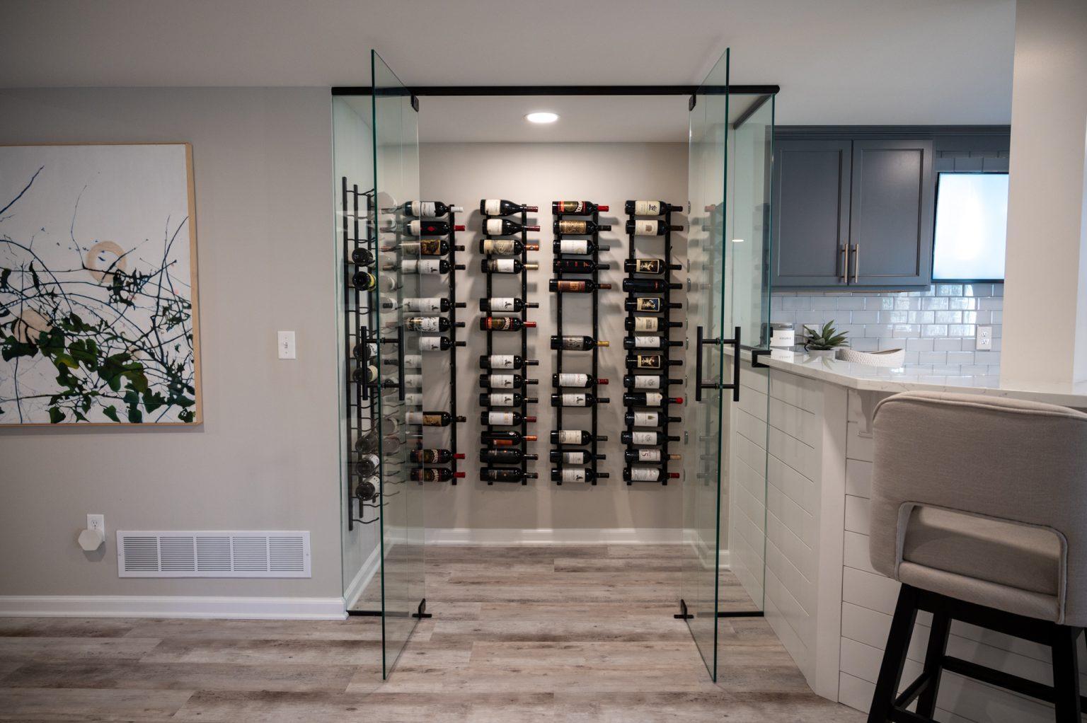 Finished Basement with Bar, Wine Room and Guest Room in Northville, MI