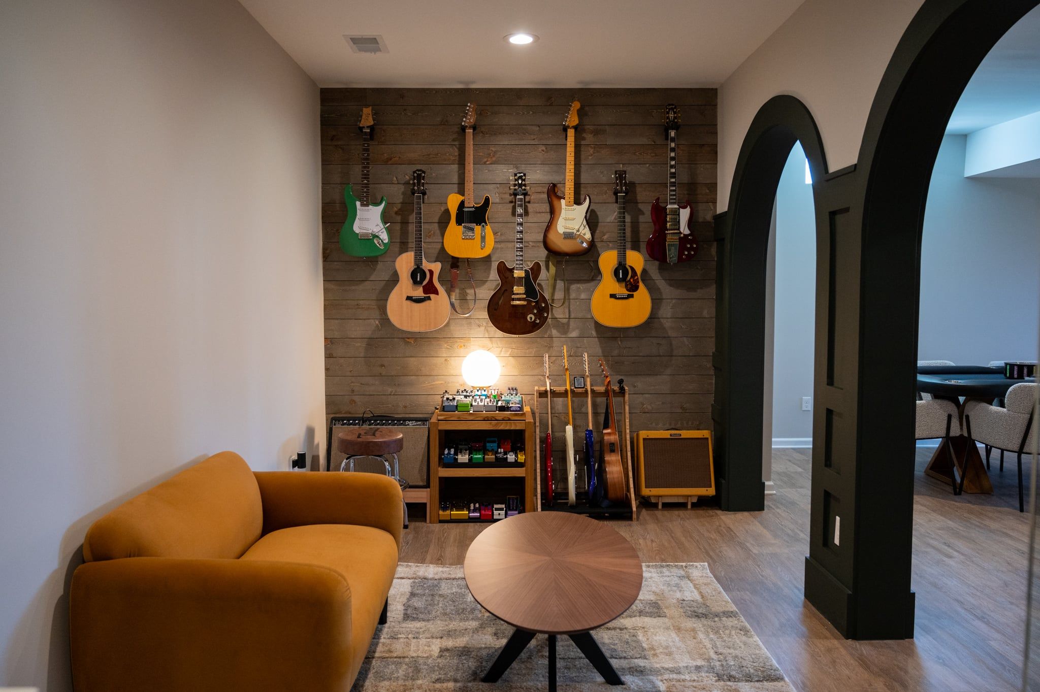 Finished Basement with Custom Bar, Jam Room, Home Gym in Oakland Twp., MI