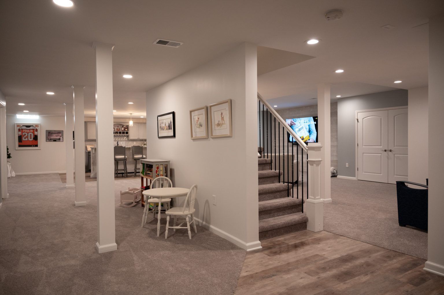 Finished Basement with Full Bar, Living Room and Bathroom in Oakland Twp., MI