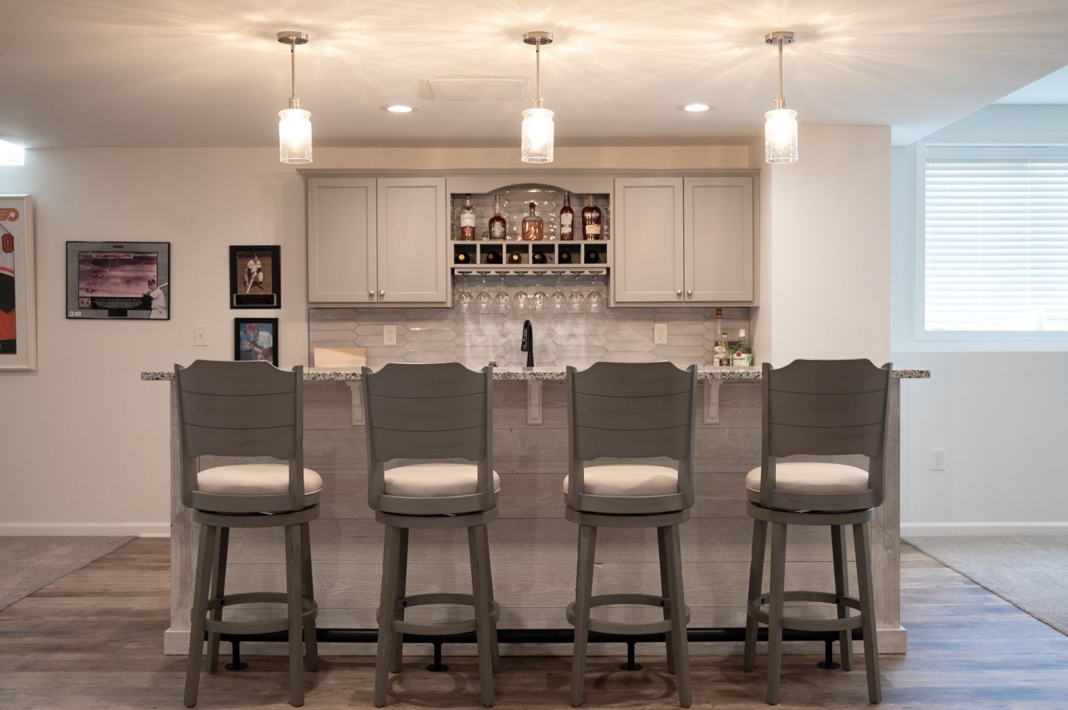 Finished Basement with Full Bar, Living Room and Bathroom in Oakland Twp., MI