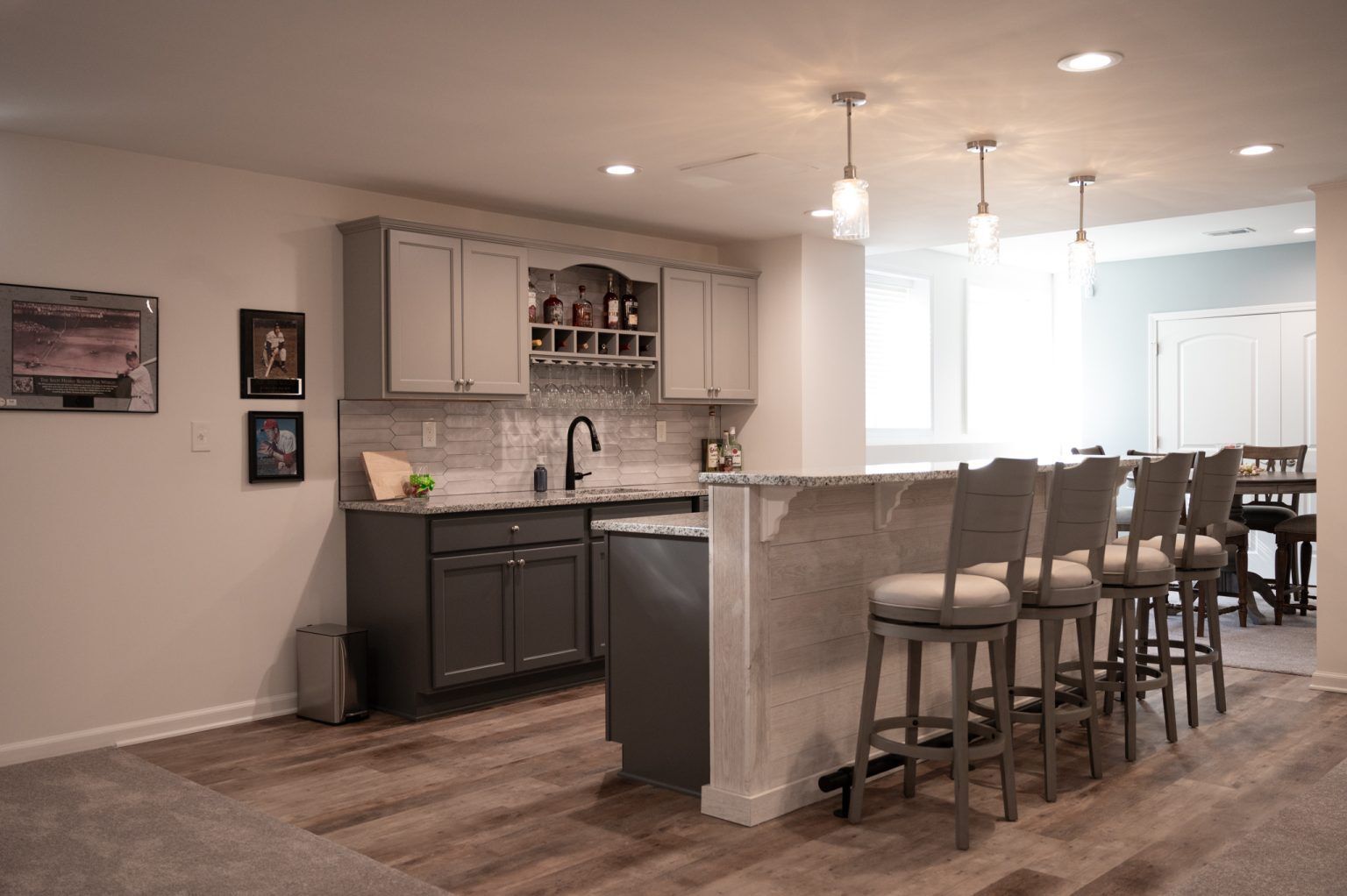Finished Basement with Full Bar, Living Room and Bathroom in Oakland Twp., MI