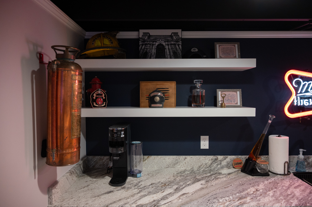 Finished Basement with Full Bathroom and Wet Bar in Redford, MI