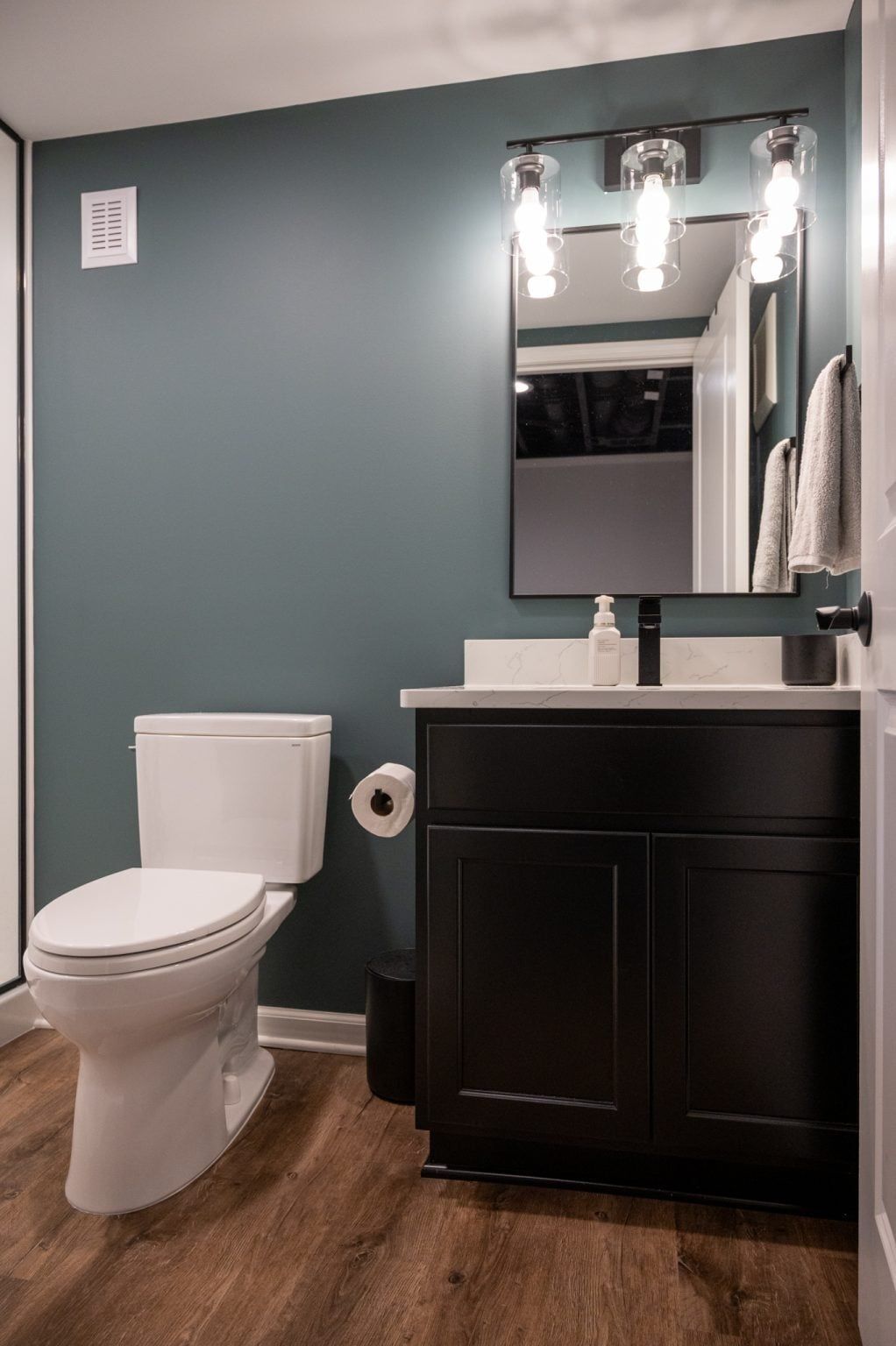 Finished Basement with Guest Room, Bathroom and Bar in New Hudson, MI