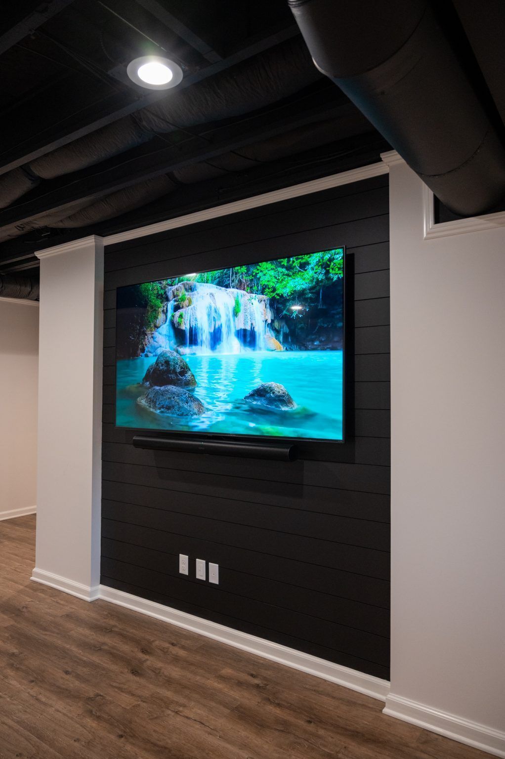 Finished Basement with Guest Room, Bathroom and Bar in New Hudson, MI