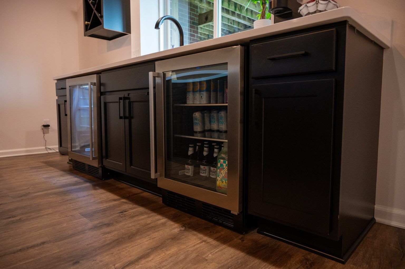 Finished Basement with Guest Room, Bathroom and Bar in New Hudson, MI