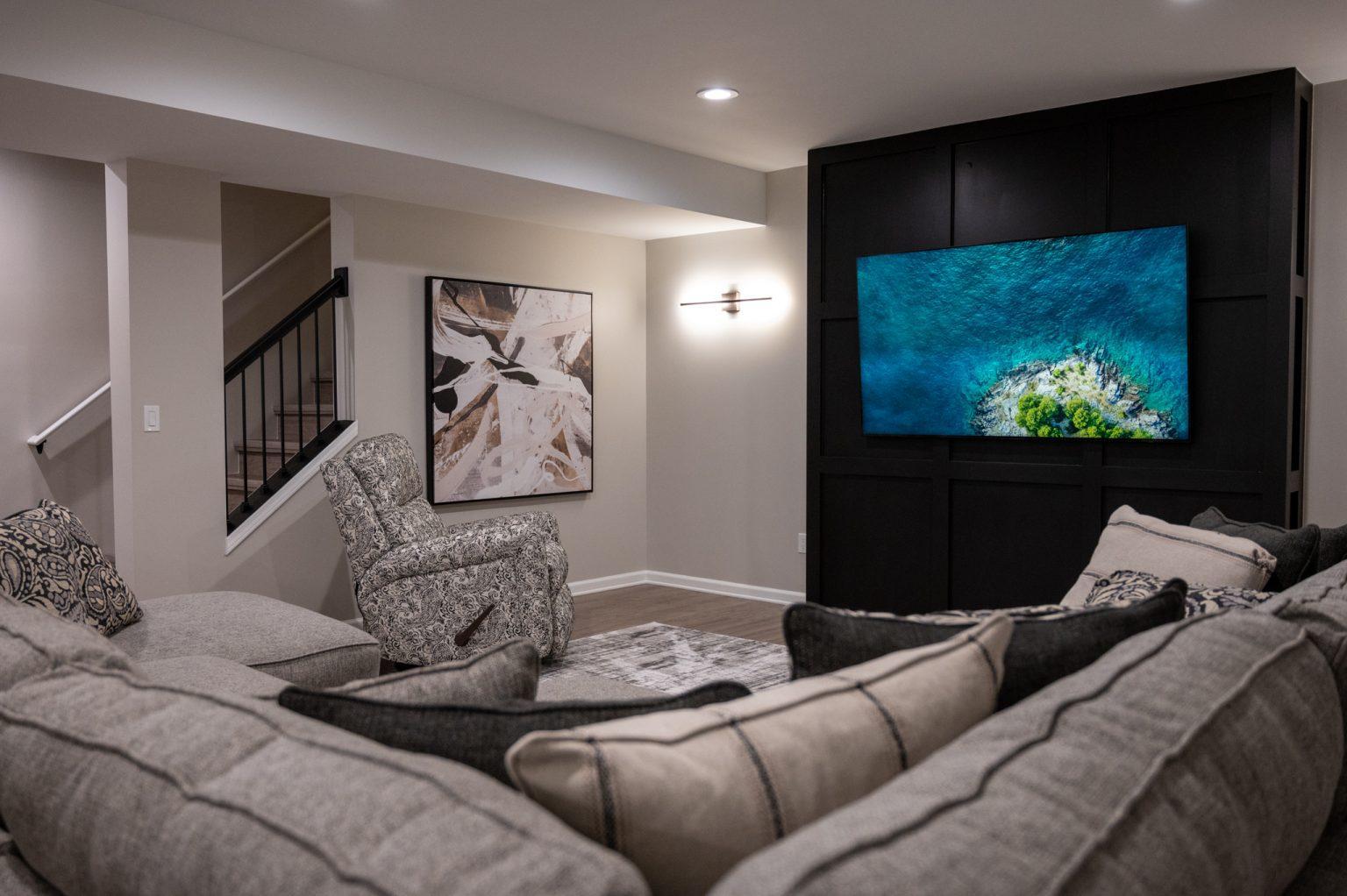 Finished Basement with Home Gym and Kitchen in Northville, MI