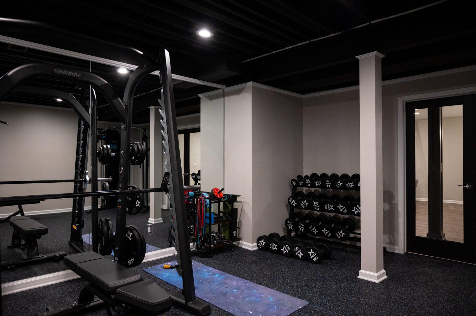 Finished Basement with Home Gym and Kitchen in Northville, MI