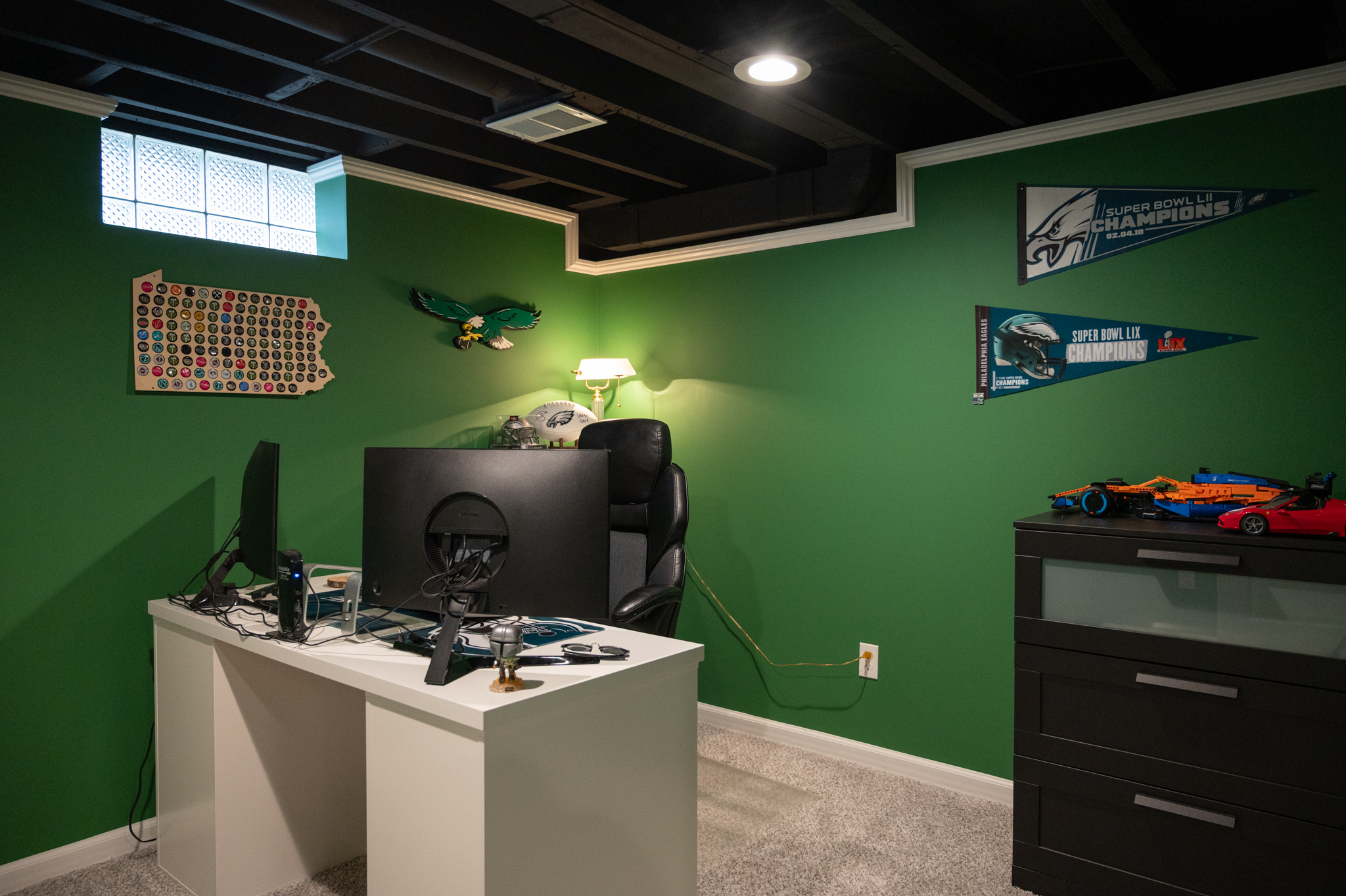 Finished Basement with Home Office and Laundry Room in Royal Oak, MI
