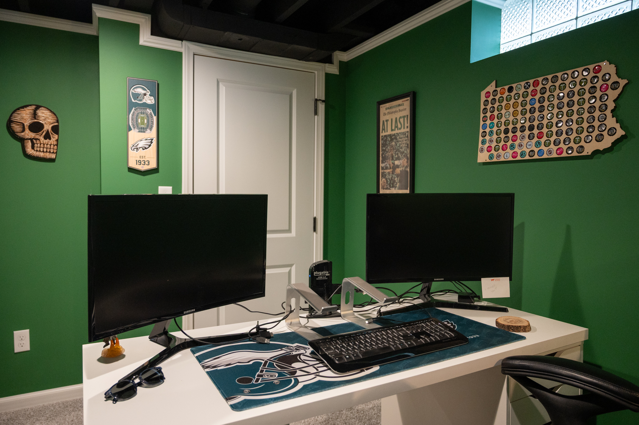 Finished Basement with Home Office and Laundry Room in Royal Oak, MI