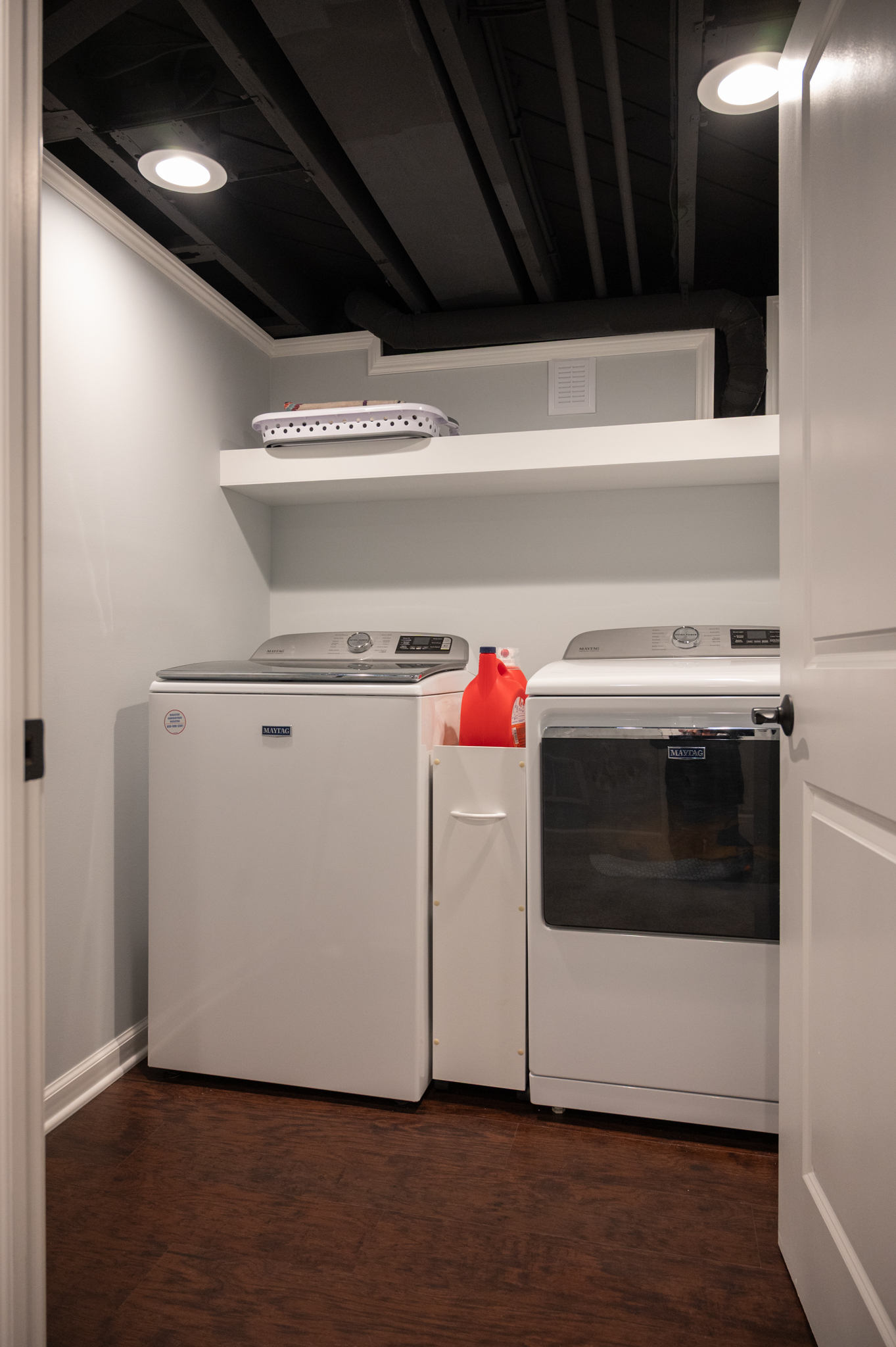 Finished Basement with Home Office and Laundry Room in Royal Oak, MI