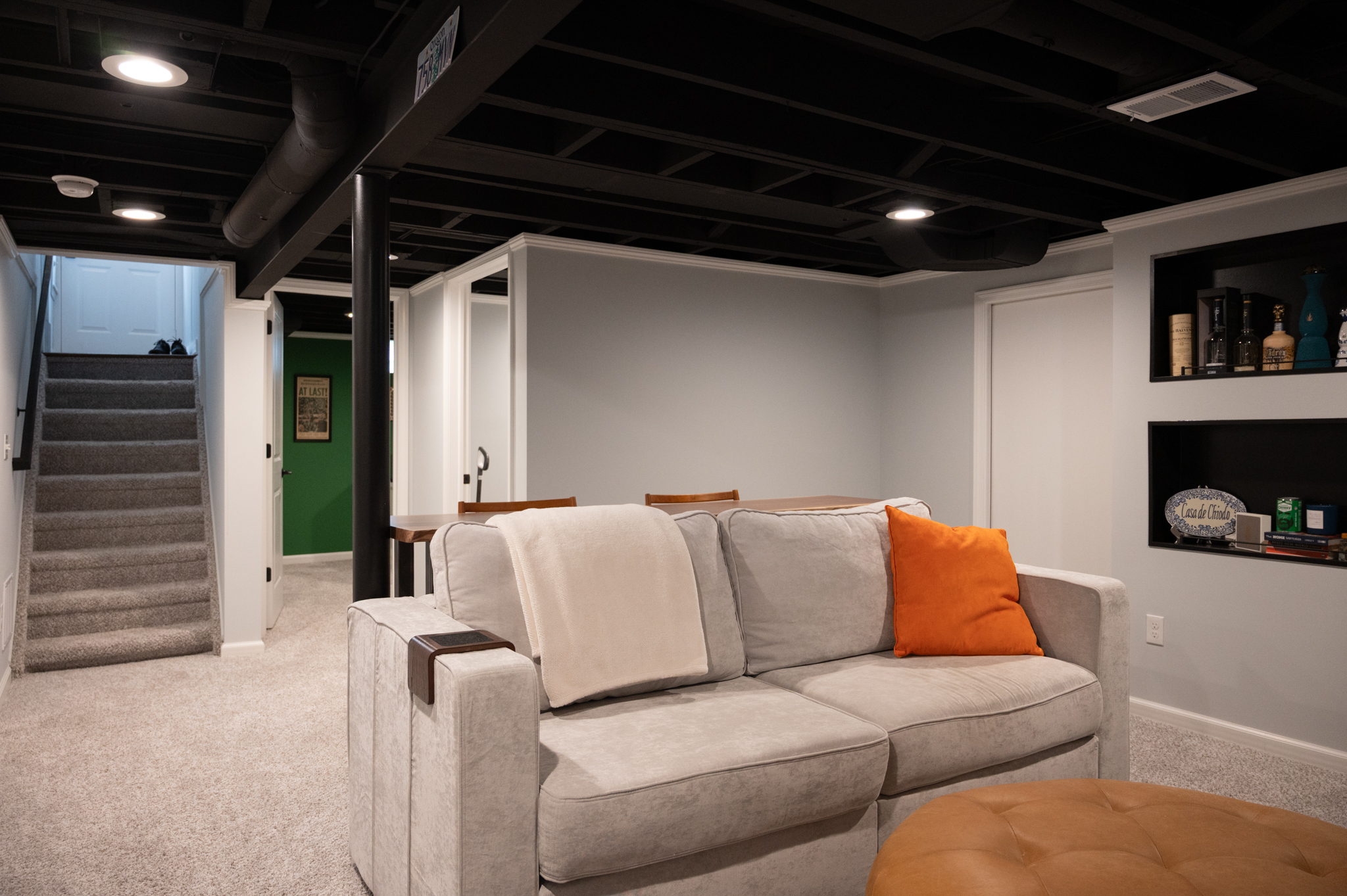 Finished Basement with Home Office and Laundry Room in Royal Oak, MI