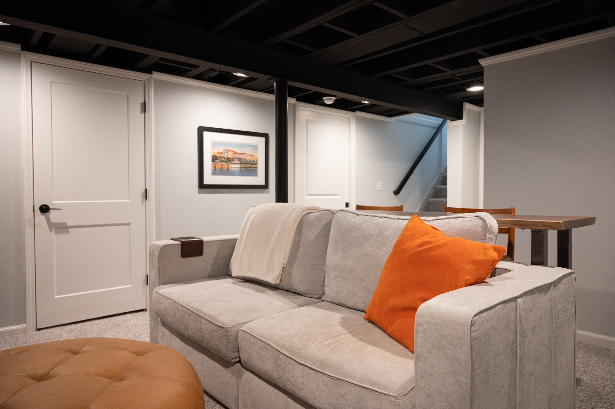 Finished Basement with Home Office and Laundry Room in Royal Oak, MI