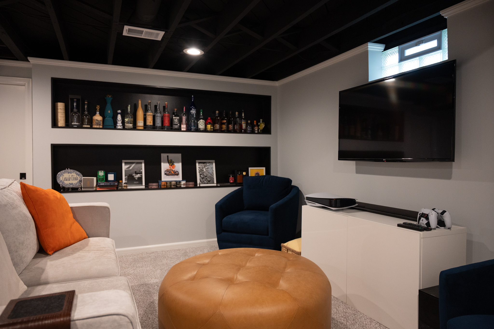 Finished Basement with Home Office and Laundry Room in Royal Oak, MI