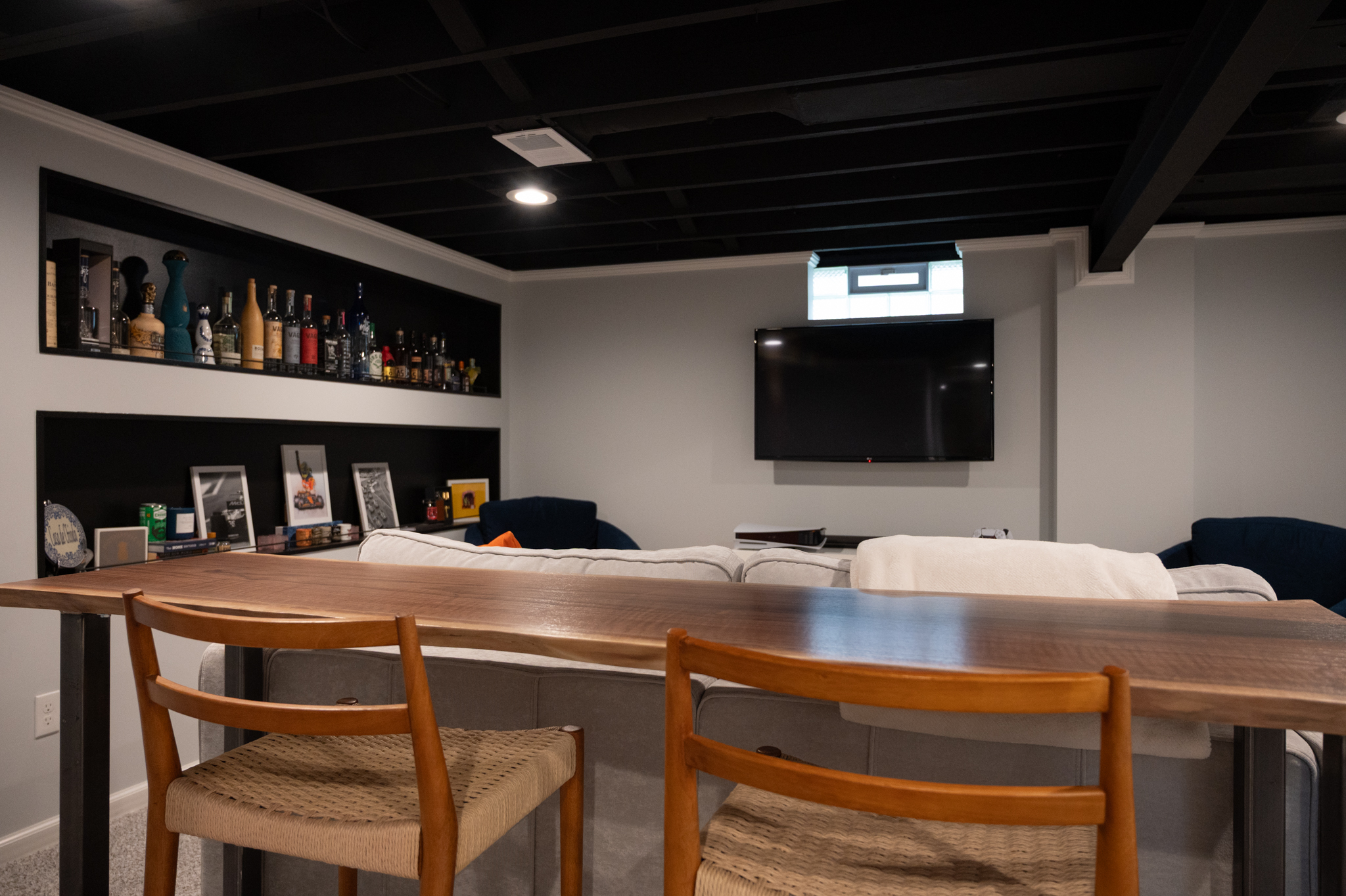 Finished Basement with Home Office and Laundry Room in Royal Oak, MI