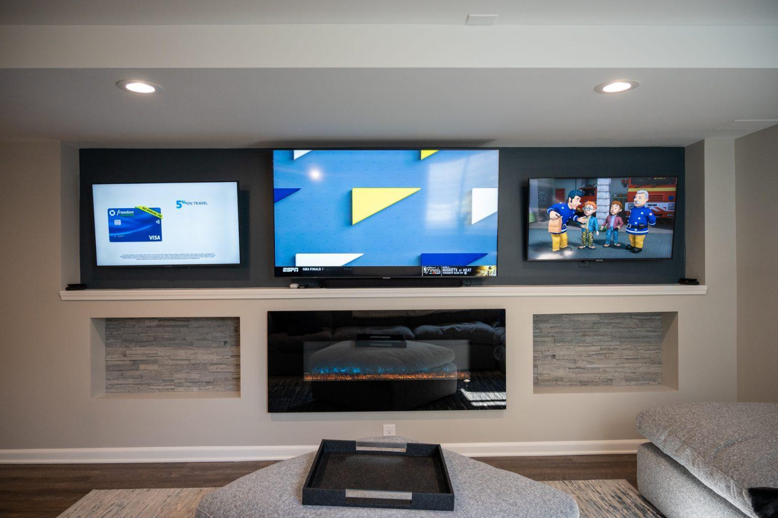 Finished Basement with Large Living Room, Bar Area and Full Bathroom in New Hudson, MI