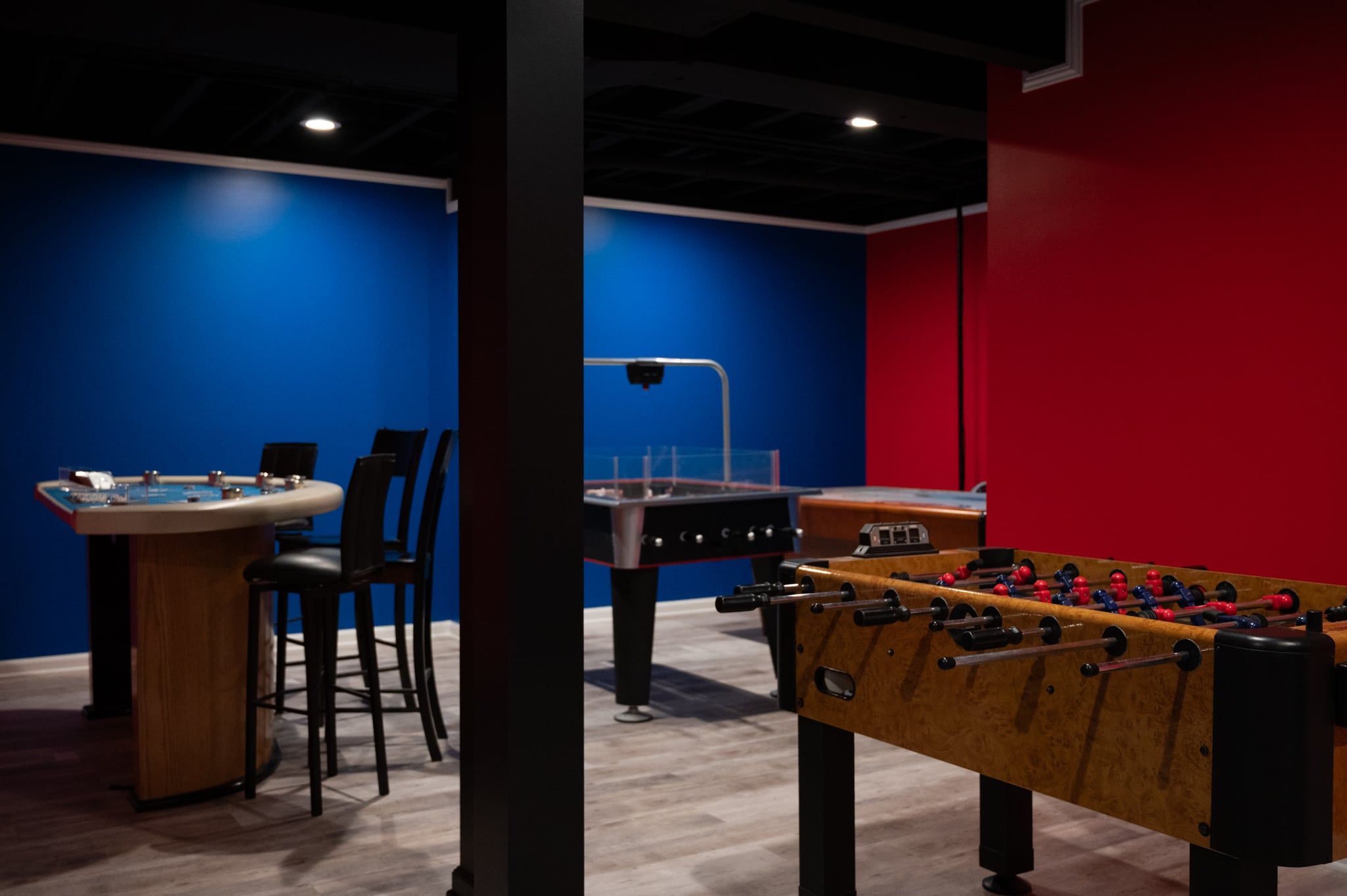 Finished Basement with Pickleball Court in Northville, MI