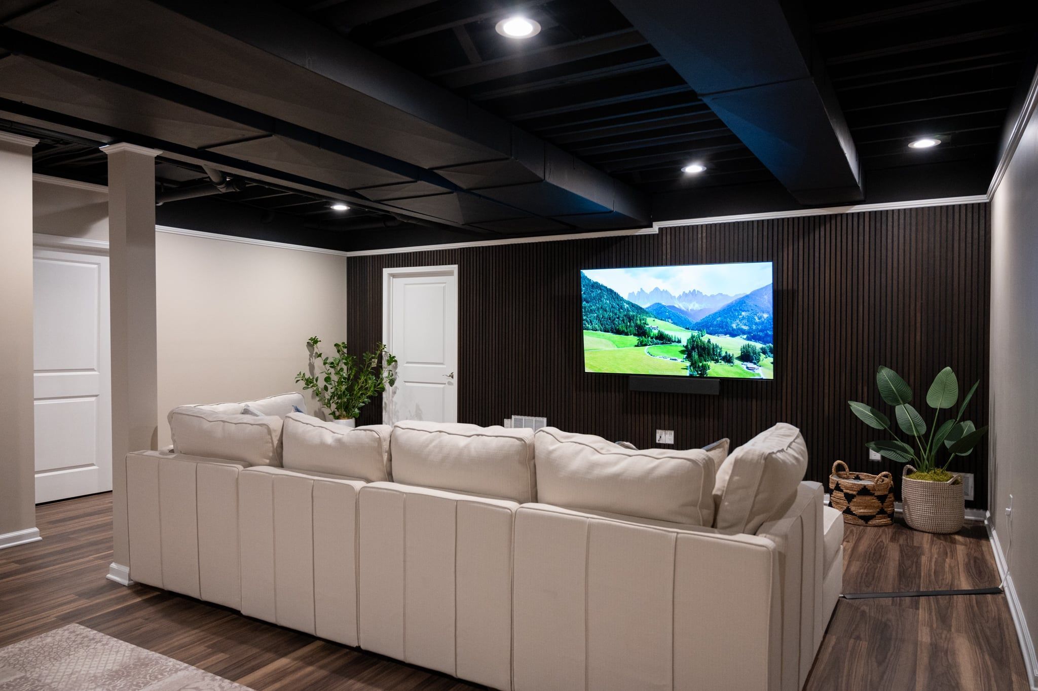 Finished Basement with Rockwall, Gym, Bathroom, Bedroom and Office in Troy, MI