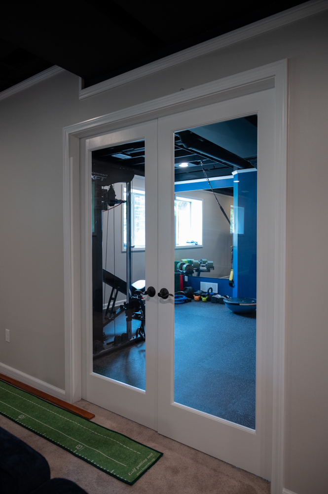 Finished Basement with Wet Bar, Gym and Bathroom in Ann Arbor, MI