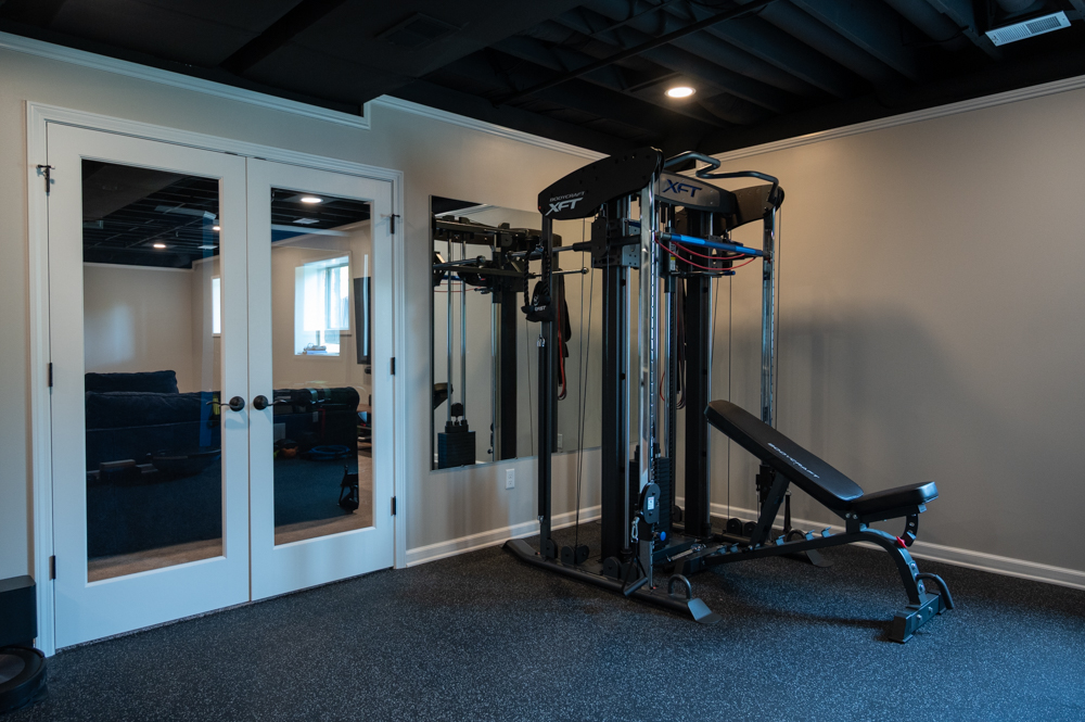 Finished Basement with Wet Bar, Gym and Bathroom in Ann Arbor, MI