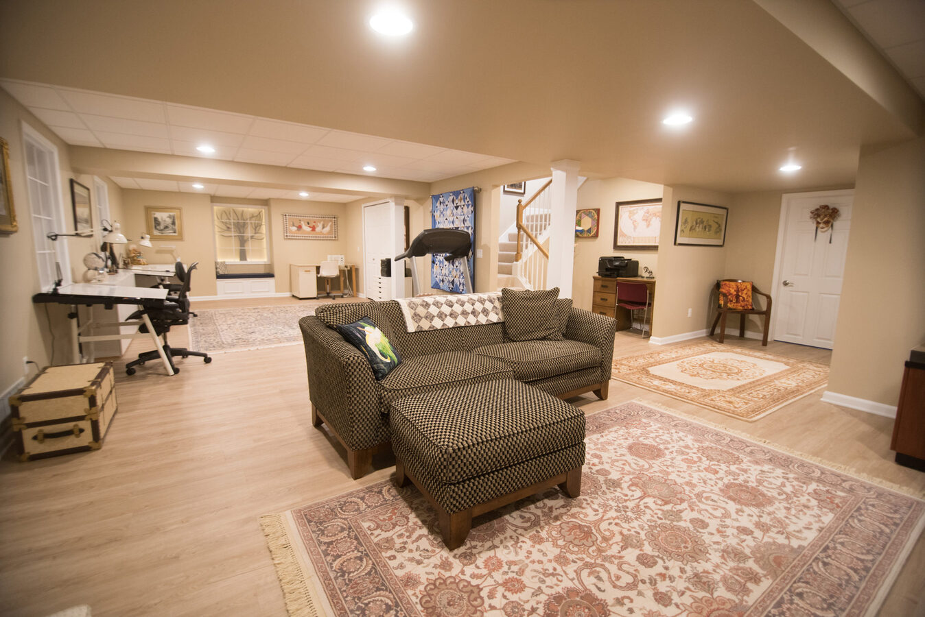 Finished Basement with Craft Room in Plymouth, MI