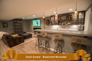 home builders association of south eastern michigan gold award for basement remodel Basements Plus