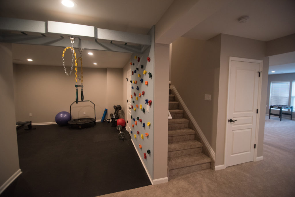 basement climbing wall for kids in own area