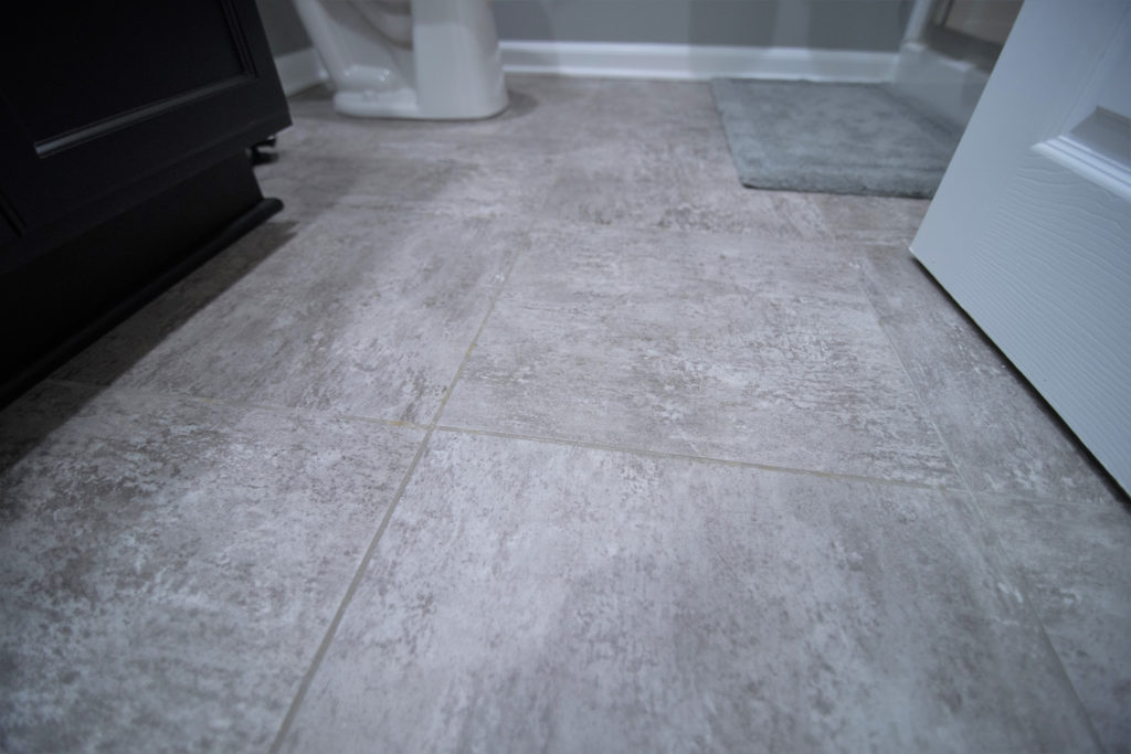 finished basement flooring vinyl tile grey