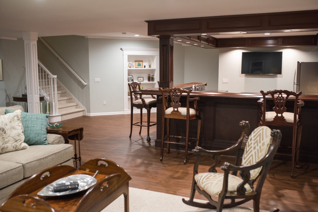 large kitchen area is next to the living room offering additional seating