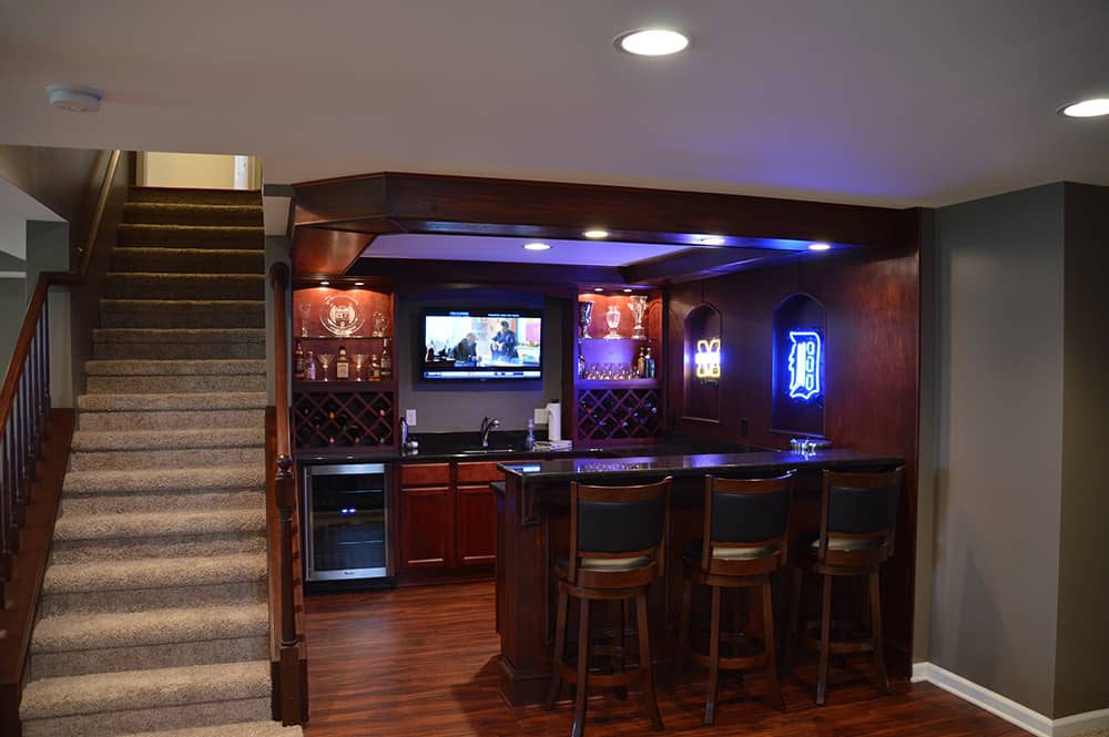 Washington, MI Basement Sports Bar - Finished Basements Plus