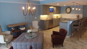 Finished basement kitchen and dining area in Livingston County, MI