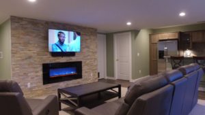 Basement living room in Grand Blanc, MI