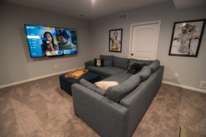 home theater couch sectional basement