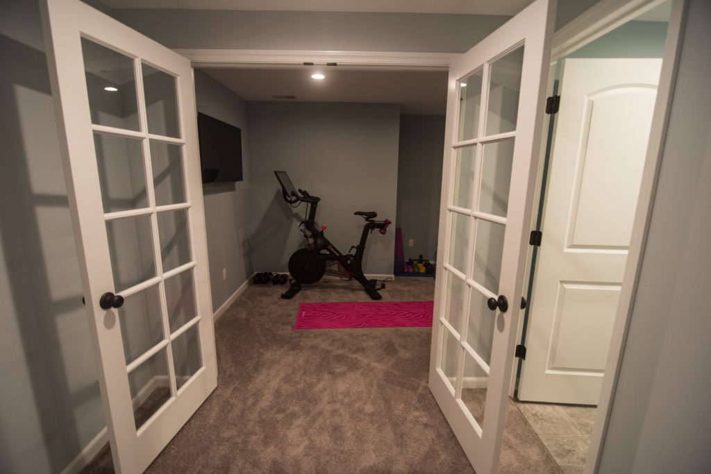 french doors fitness room