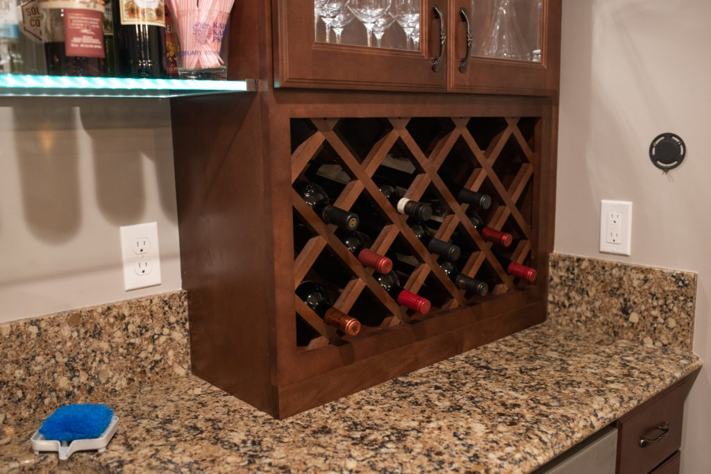 wine rack in bar