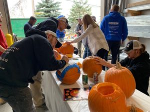 Team pumpkin carving