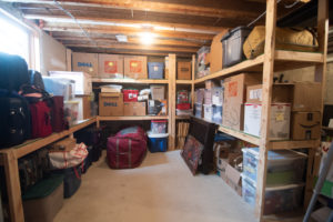Dedicated storage area after basement remodel