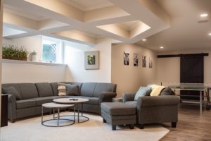 Cozy sitting area in the finished basement