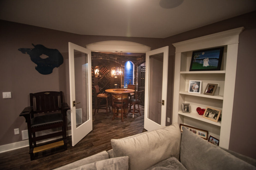 French door leading into private wine cellar